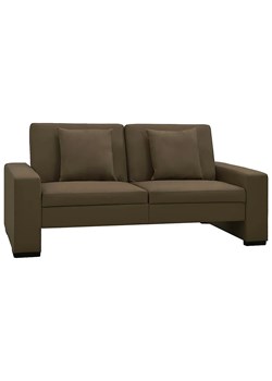 Dwuosobowa brązowa rozkładana sofa z ekoskóry - Fadira 2S ze sklepu Edinos.pl w kategorii Sofy i kanapy - zdjęcie 179018470