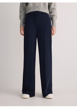 Reserved - Szerokie spodnie z kantem - granatowy ze sklepu Reserved w kategorii Spodnie damskie - zdjęcie 179019451