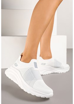 Biało-Szare Buty Sportowe Sneakersy na Tłoczonej Platformie z Elastyczną Cholewką Velmio ze sklepu renee.pl w kategorii Buty sportowe damskie - zdjęcie 179020560