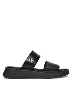 Klapki Calvin Klein Jeans Sandal Slide Double Strap YW0YW01694 Czarny ze sklepu eobuwie.pl w kategorii Klapki damskie - zdjęcie 179025760