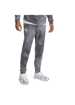 Męskie spodnie dresowe UA Rival Terry AOP Jogger Q1 - szare ze sklepu Sportstylestory.com w kategorii Spodnie męskie - zdjęcie 179028102