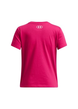 Dziewczęcy t-shirt z nadrukiem Under Armour UA Big Logo SS - różowy ze sklepu Sportstylestory.com w kategorii Bluzki dziewczęce - zdjęcie 179028231