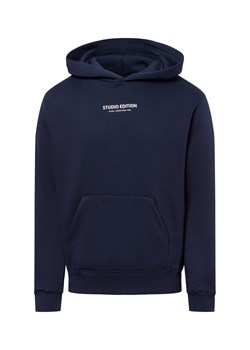 Alpha Industries Męski sweter z kapturem - Studio Edition Mężczyźni Bawełna granatowy nadruk ze sklepu vangraaf w kategorii Bluzy męskie - zdjęcie 179034802