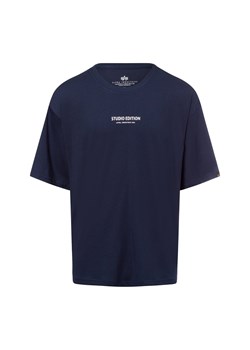 Alpha Industries Koszulka męska - Studio Edition BP Mężczyźni Bawełna granatowy jednolity ze sklepu vangraaf w kategorii T-shirty męskie - zdjęcie 179034804