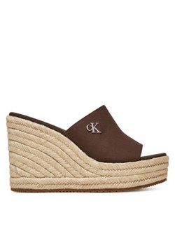 Calvin Klein Klapki Wedge Rope Slide Mg YW0YW01699 Brązowy ze sklepu MODIVO w kategorii Klapki damskie - zdjęcie 179036340