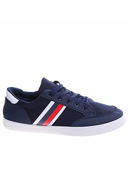 Granatowe sznurowane trampki męskie /C2-2 16686 T236/ ze sklepu Pantofelek24.pl w kategorii Trampki męskie - zdjęcie 179045831