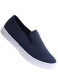 Granatowe męskie trampki slip on /D8-1 17164 T284/ ze sklepu Pantofelek24.pl w kategorii Trampki męskie - zdjęcie 179051563