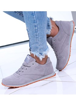 Wiązane szare sportowe buty damskie /D3-3 15094 T349/ ze sklepu Pantofelek24.pl w kategorii Buty sportowe damskie - zdjęcie 179054080