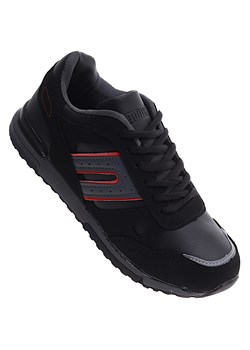 Czarne chłopięce sznurowane buty sportowe /D7-1 16702 T486/ ze sklepu Pantofelek24.pl w kategorii Buty sportowe dziecięce - zdjęcie 179056253