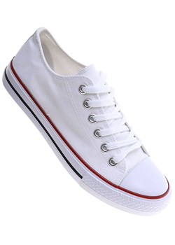 Sznurowane białe trampki męskie /G5-3 16826 T236/ ze sklepu Pantofelek24.pl w kategorii Trampki męskie - zdjęcie 179058013