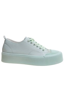 Zielone trampki creepersy na platformie /A10-2 10628 T592/ ze sklepu Pantofelek24.pl w kategorii Trampki damskie - zdjęcie 179060584