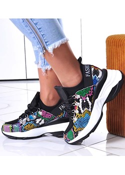 Damskie buty sportowe na platformie Czarne /G8-2 12392 S394/ ze sklepu Pantofelek24.pl w kategorii Buty sportowe damskie - zdjęcie 179063804