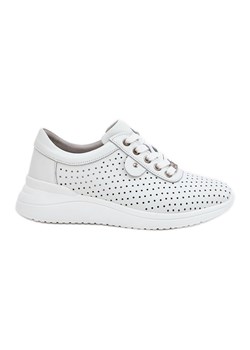 Damskie Skórzane Buty Sportowe Vinceza 79532 Białe ze sklepu ButyModne.pl w kategorii Buty sportowe damskie - zdjęcie 179067642