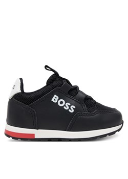 Sneakersy BOSS J52167 M Czarny ze sklepu eobuwie.pl w kategorii Buty sportowe dziecięce - zdjęcie 179083490