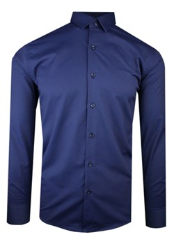 Męska, Taliowana (Slim Fit) Koszula Wizytowa - Rigon - Granatowa KSDWRGN4054granatSL ze sklepu JegoSzafa.pl w kategorii Koszule męskie - zdjęcie 179088080