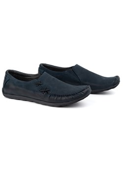 Buty męskie mokasyny skórzane wsuwane 306KZ granatowe ze sklepu butyolivier w kategorii Mokasyny męskie - zdjęcie 179089002