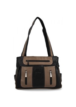 Torebka Damska Shopper Bag firmy Hernan 3892-1 Czarna/Ziemista ze sklepu PaniTorbalska w kategorii Torby Shopper bag - zdjęcie 179100260