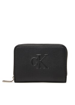 Calvin Klein Jeans Mały Portfel Damski Sculpted Med Flap Zip Around LV04K1004G Czarny ze sklepu MODIVO w kategorii Portfele damskie - zdjęcie 179103273