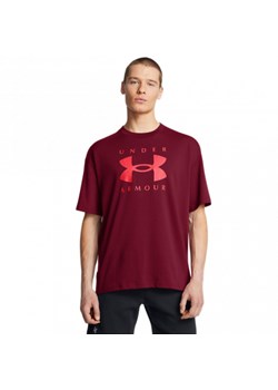 Męski t-shirt z nadrukiem Under Armour UA M Hw Os Branded Ss - bordowy ze sklepu Sportstylestory.com w kategorii T-shirty męskie - zdjęcie 179108242