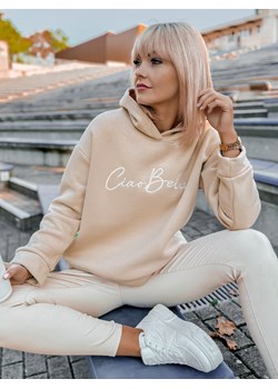 bluza bella beżowa one size ze sklepu UBRA w kategorii Bluzy damskie - zdjęcie 179112032