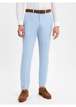 Finshley & Harding Męskie spodnie garniturowe - Kalifornia Mężczyźni Slim Fit jasnoniebieski marmurkowy ze sklepu vangraaf w kategorii Spodnie męskie - zdjęcie 179117403