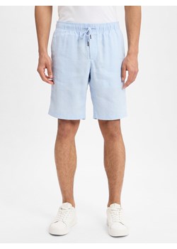 Tommy Hilfiger Męskie szorty z zawartością lnu - Harlem Mężczyźni jasnoniebieski jednolity ze sklepu vangraaf w kategorii Spodenki męskie - zdjęcie 179117413
