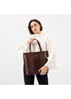 Wojas Torebka Damska Skórzana W Kolorze Ciemnobrązowym ze sklepu Wojas w kategorii Torby Shopper bag - zdjęcie 179117464