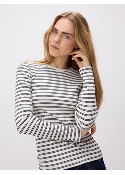 Reserved - Longsleeve z prążkowanej dzianiny - czarny ze sklepu Reserved w kategorii Bluzki damskie - zdjęcie 179118194