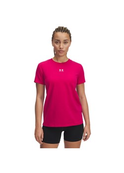 Damski t-shirt z nadrukiem Under Armour Campus Core Ss - różowy ze sklepu Sportstylestory.com w kategorii Bluzki damskie - zdjęcie 179120973