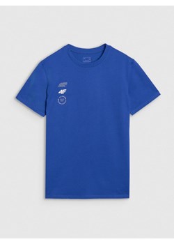 Męski t-shirt z nadrukiem 4F 4FRSS25TTSHM2850 - niebieski ze sklepu Sportstylestory.com w kategorii T-shirty męskie - zdjęcie 179127854