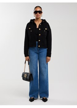 Bluza damska z kapturem ze złotymi guzikami czarna Sindia 906 ze sklepu Big Star w kategorii Bluzy damskie - zdjęcie 179127933