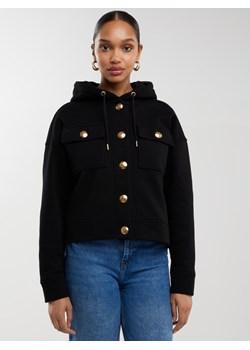 Bluza damska z kapturem ze złotymi guzikami czarna Sindia 906 ze sklepu Big Star w kategorii Bluzy damskie - zdjęcie 179127934