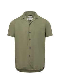 Tom Tailor Denim Męska koszulka rekreacyjna z krótkim rękawem Mężczyźni Comfort Fit wiskoza oliwkowy jednolity ze sklepu vangraaf w kategorii Koszule męskie - zdjęcie 179128263