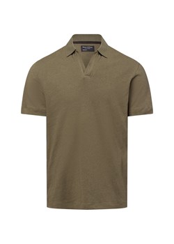 Marc O'Polo Męska koszulka polo z zawartością lnu Mężczyźni Bawełna oliwkowy jednolity ze sklepu vangraaf w kategorii T-shirty męskie - zdjęcie 179128273