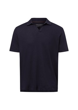 Marc O'Polo Męska koszulka polo z zawartością lnu Mężczyźni Bawełna granatowy jednolity ze sklepu vangraaf w kategorii T-shirty męskie - zdjęcie 179128274