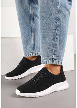 Czarne Sneakersy z Ażurową Cholewką Uliravia ze sklepu born2be.pl w kategorii Buty sportowe damskie - zdjęcie 179128770