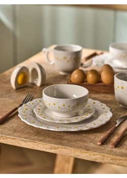 Sinsay - Ceramiczne miseczki z motywem kwiatów 2 pack - biały ze sklepu Sinsay w kategorii Miski - zdjęcie 179129904