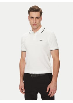 BOSS Polo Paul 50506193 Beżowy Slim Fit ze sklepu MODIVO w kategorii T-shirty męskie - zdjęcie 179131923