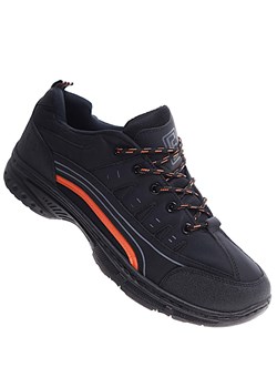 Sznurowane męskie buty trekkingowe Czarne /E9-1 10395 S399/ ze sklepu Pantofelek24.pl w kategorii Buty trekkingowe męskie - zdjęcie 179132233