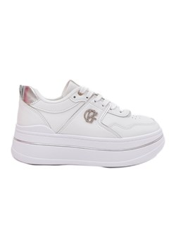 Damskie Buty Sportowe Na Platformie Białe ze sklepu ButyModne.pl w kategorii Buty sportowe damskie - zdjęcie 179134314