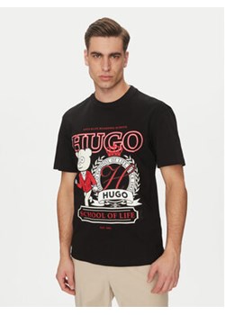 HUGO T-Shirt Daporoni 50538254 Czarny Relaxed Fit ze sklepu MODIVO w kategorii T-shirty męskie - zdjęcie 179134731