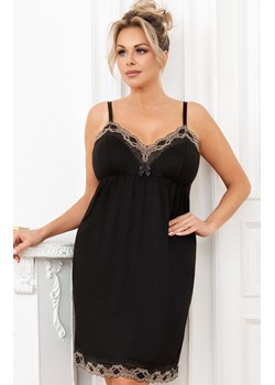 Koszula nocna na ramiączkach plus size Hana II, Kolor czarny, Rozmiar 3XL, Donna ze sklepu Intymna w kategorii Koszule nocne - zdjęcie 179135853