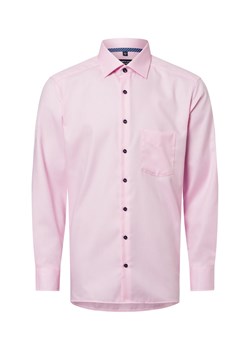 Andrew James Męska koszula biznesowa - non-iron Mężczyźni Regular Fit Bawełna różowy jednolity ze sklepu vangraaf w kategorii Koszule męskie - zdjęcie 179137431