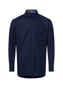 Andrew James Męska koszula biznesowa - non-iron Mężczyźni Regular Fit Bawełna granatowy jednolity ze sklepu vangraaf w kategorii Koszule męskie - zdjęcie 179137432