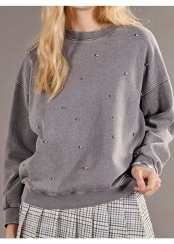 Sinsay - Bluza z efektem sprania i kryształkami - szary ze sklepu Sinsay w kategorii Bluzy damskie - zdjęcie 179142453