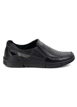 Buty Mokasyny męskie skórzane na lato 602 czarne ze sklepu butyolivier w kategorii Mokasyny męskie - zdjęcie 179143720