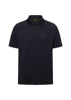 BOSS Green Męska koszulka polo - Paddy Rib Mężczyźni Bawełna granatowy jednolity ze sklepu vangraaf w kategorii T-shirty męskie - zdjęcie 179146850