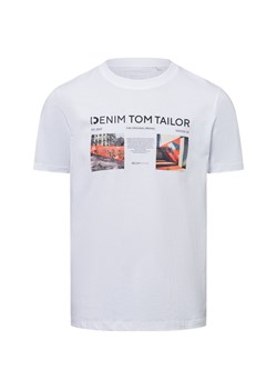 Tom Tailor Denim Koszulka męska Mężczyźni Bawełna biały nadruk ze sklepu vangraaf w kategorii T-shirty męskie - zdjęcie 179146851