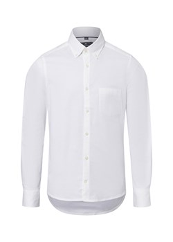 Nils Sundström Męska koszula biznesowa Mężczyźni Slim Fit Bawełna biały jednolity ze sklepu vangraaf w kategorii Koszule męskie - zdjęcie 179146872