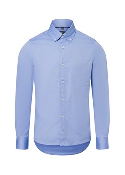 Nils Sundström Męska koszula biznesowa Mężczyźni Slim Fit Bawełna niebieski jednolity ze sklepu vangraaf w kategorii Koszule męskie - zdjęcie 179146873